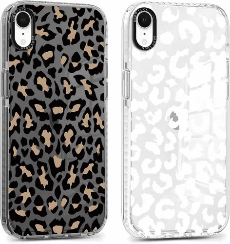 Miniatura 38 de Pack de 2 Fundas con Estampado de Guepardo para Apple iPhone 13 / iPhone 14 de 6.1 Pulgadas, Funda Transparente Linda Coquette con Patrones