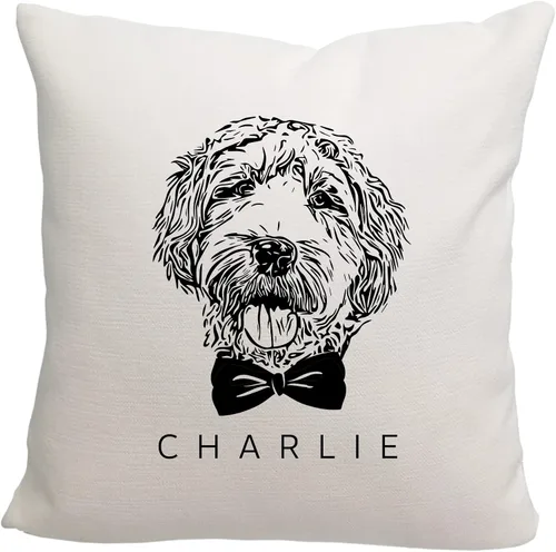 Miniatura 12 de Pattern Pop - Almohada personalizada con arco y garabatos - Funda de almohada - Almohada decorativa para perro - Funda de almohada cuadrada de 18 x