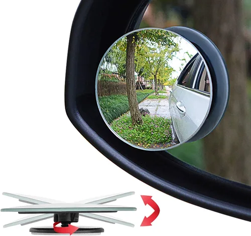 Miniatura 15 de Ampper Espejo de Punto Ciego en Forma de Abanico, Vidrio HD sin Marco Adhesivo Ajustable Convexo de Gran Angular Retrovisor Espejo para Automóvil
