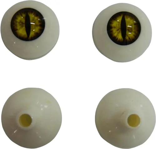 Miniatura 10 de Par de ojos realistas de acrílico redondo tamaño real para accesorios de Halloween, máscaras, muñecas o osos, 1.024 in (marrón claro)