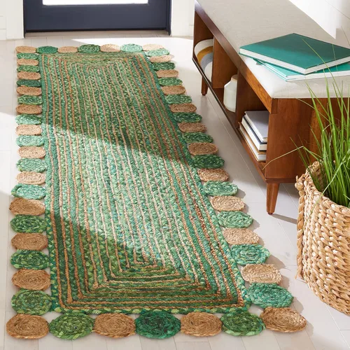 Miniatura 16 de SAFAVIEH Cape Cod Collection - Alfombra decorativa, 4 x 6 pies, beige y multicolor, hecha a mano de yute y algodón, trenzada estilo bohemio, ideal