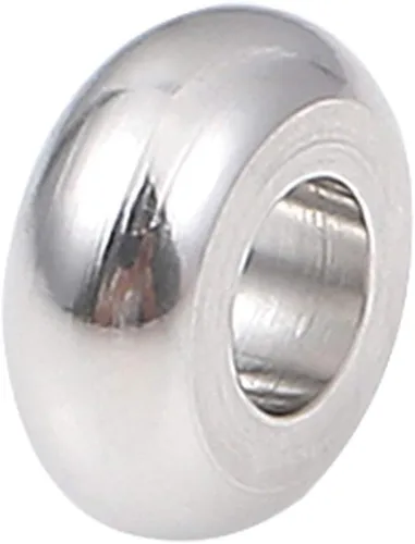 BEADIA Cuentas espaciadoras de acero inoxidable de 0.236 x 0.118 in Rondelle sueltas para hacer joyas de bricolaje, 100 unidades con agujero de