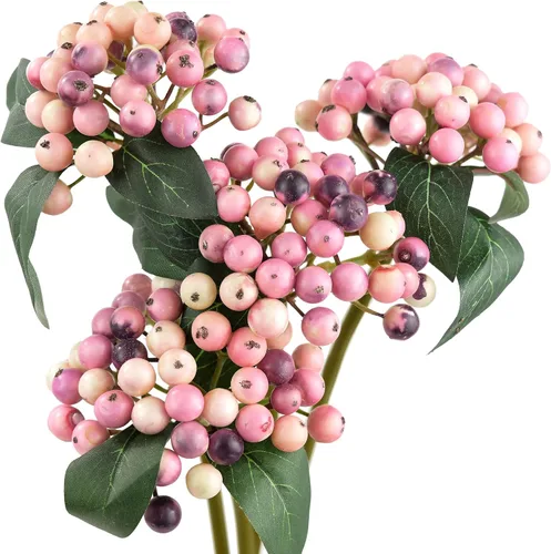 Miniatura 15 de FiveSeasonStuff 10 ramitas de bayas de acebo artificiales verde manzana