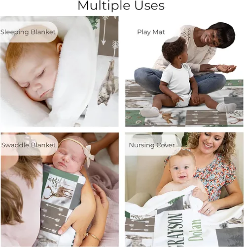 Miniatura 4 de MDPrints - Manta de bautismo para niñas, regalos de bautismo personalizados para niñas, mantas de bebé personalizadas para niñas con nombre Bautismo