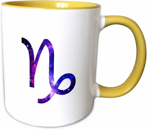 Miniatura 12 de 3dRose Capricorn star sign - goat zodiac glyph astrological horoscope symbol 11oz Two-Tone Black Mug