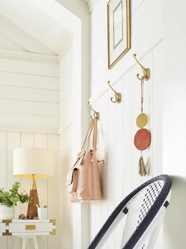 Miniatura 9 de Amerock H37004CZ Gancho de pared decorativo Vicinity de triple punta Gancho en bronce champán para abrigos, sombreros, mochilas, bolsos