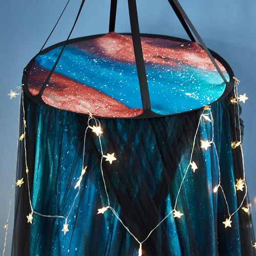 Miniatura 7 de Kertnic Hermosa mosquitera Aurora impresa para niñas y adultos, cortina de cama decorativa y acogedora, dosel de mosquitera de encaje lujosa