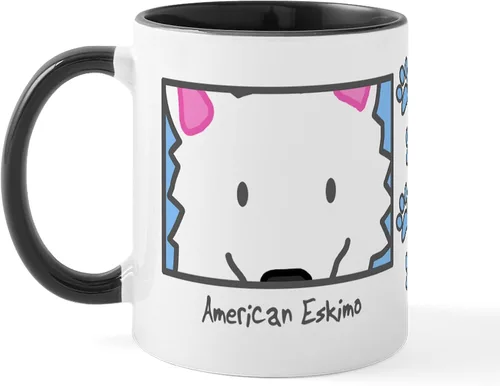 Miniatura 28 de CafePress Taza de café de cerámica Anime American Eskimo de 11 oz (11.0 fl oz)