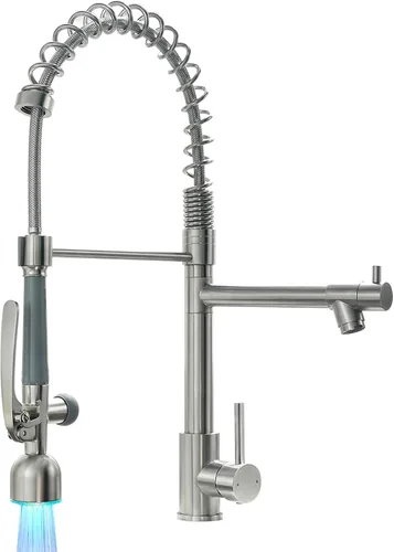 Miniatura 15 de Fapully - Grifo de cocina negro, grifo de fregadero de cocina comercial extraíble con rociador Negro mate