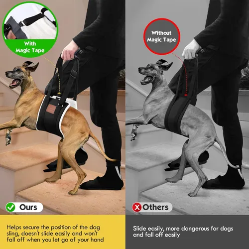 Miniatura 6 de Cabestrillo para Perros para Patas Traseras, Arnés de Elevación para Perros, Cabestrillo de Cinta Mágica para Perros Grandes con Soporte para Patas