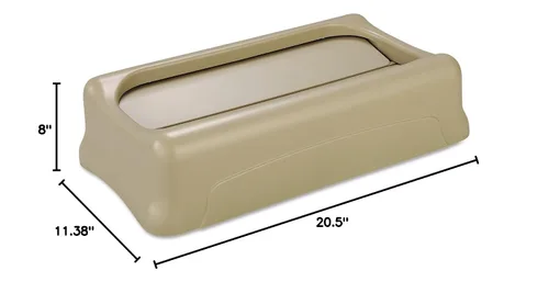 Miniatura 4 de Rubbermaid Commercial Products, Tapa basculante SLIM JIM para uso con contenedores ventilados SLIM JIM de 16/23 galones, color beige