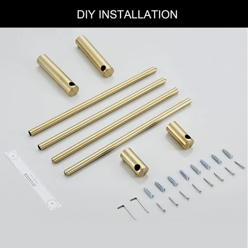 Miniatura 7 de Toalleros para baño, NEWRAIN Barra de toalla doble de baño de 30 pulgadas montada en la pared, toallero de cocina de acero inoxidable, varilla