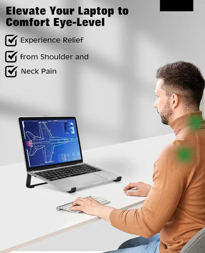 Miniatura 5 de Thibault - Soporte de aluminio para laptop para escritorio - Diseño ergonómico de enfriamiento - Compatible con MacBook Air