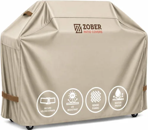 Miniatura 13 de ZOBER Funda resistente para parrilla de barbacoa, 58 pulgadas, impermeable, de doble capa, se adapta a la cubierta de parrilla de gas Weber