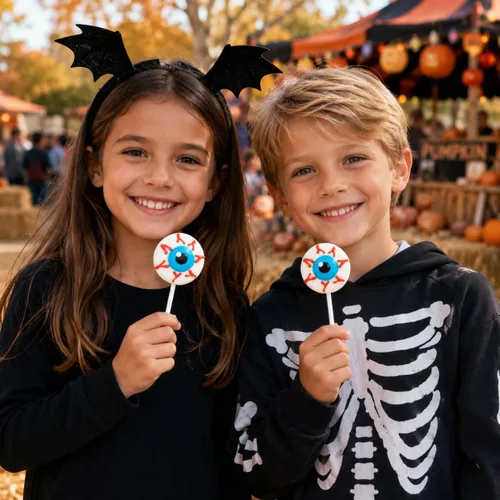 Miniatura 5 de Fruidles Piruletas de Halloween con forma de globo ocular, rellenos de bolsas de fiesta de truco o trato (paquete de 12)