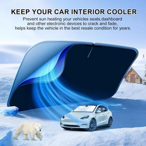 Miniatura 4 de T TGBROS Parasol para parabrisas para BMW X1 F48 2016 2017 2018 2019 2020 2021 2022 para ventana de automóvil, con bloqueo UV grueso y opaca