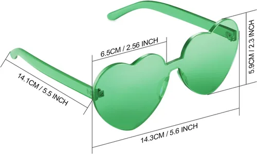 Miniatura 2 de Maxdot - Lentes de sol transparentes sin marco con forma de corazón para fiestas