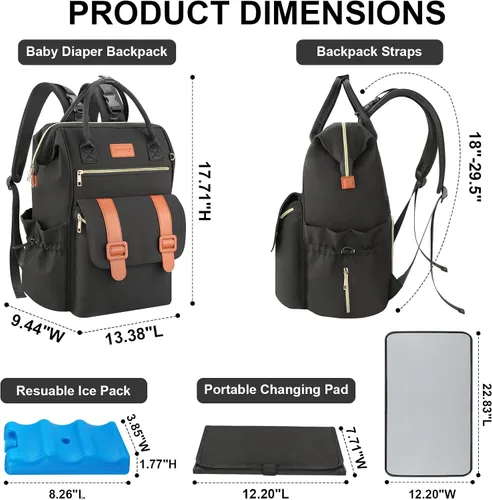 Miniatura 9 de PIIOSER Mochila para extractor de leche compatible con Spectra S1/S2, bolsa de bombeo manos libres con enfriador para madres trabajadoras, mochila