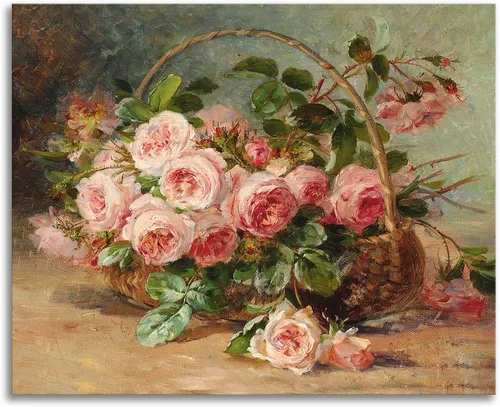 Miniatura 14 de Cuadro de flores para sala de estar, arte de pared floral azul y blanco sobre lienzo con detalles dorados para decoración de dormitorio gris, 32 x