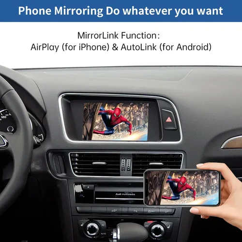 Miniatura 4 de Road Top Carplay inalámbrico Android Auto para Audi A4 A5 S4 S5 RS4 RS5 Q5 2008-2015 con sistema 3GMMI, kit de readaptación Carplay, soporte