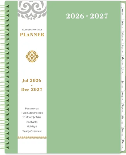 Miniatura 15 de Agenda mensual 2026 - Agenda 2026, agenda de enero 2026 a diciembre 2026, calendario mensual de 12 meses con pestañas y bolsillo, etiquetas