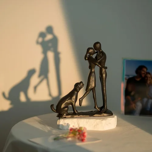 Miniatura 3 de Sziqiqi Regalos de hierro de aniversario para ella, escultura de amor para pareja, regalo de hierro para pareja, novia, esposa, él, estatua negra