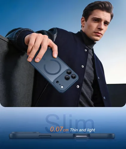Miniatura 114 de FNTCASE Funda para iPhone 17 Pro: Fundas delgadas translúcidas de color azul claro compatibles con MagSafe, protección completa de la cámara