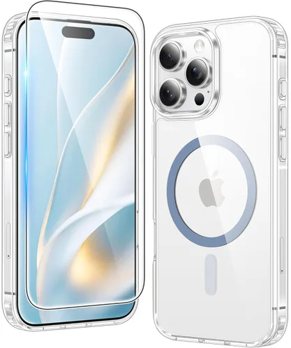 Miniatura 683 de FNTCASE Funda para iPhone 13 Pro-Max: Fundas magnéticas transparentes compatibles con Magsafe Slim anti amarillamiento protección contra caídas
