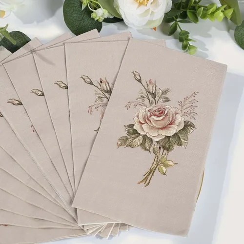 Miniatura 19 de Efavormart - Paquete de 20 servilletas de papel con estampado de hojas de eucalipto verde con una textura suave de 2 capas absorbente para bodas