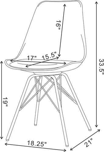 Miniatura 3 de Coaster Home Furnishings - Juniper - Sillas de comedor sin brazos con tapicería de cuero sintético suave y patas cromadas - Cocina y comedor