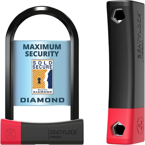 Miniatura 11 de Seatylock Mason Candado de Bicicleta en U - Candado Antirrobo de Alta Resistencia Patentado con Diamante Seguro ULock - Herramienta de Seguridad