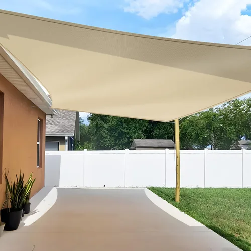 TANG Toldo rectangular de 22 x 22 pies, con bloqueo UV, para patio, jardín, glorieta, cubierta para pérgola para patio al aire libre, color beige