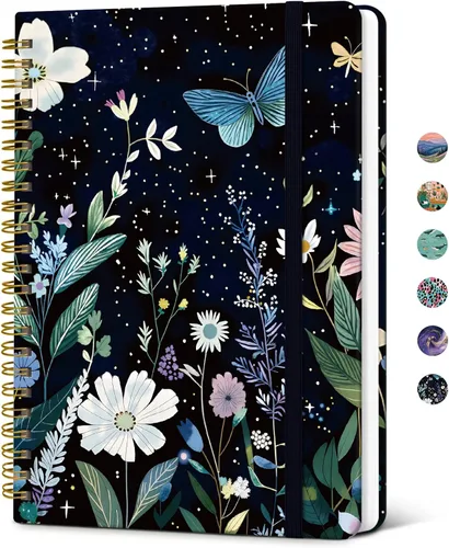 Miniatura 27 de Taja Cuaderno de Diario en Espiral con Líneas para Mujeres, A5 Lindo Cuaderno de Tapa Dura con Rayas Universitarias para Trabajo y Toma de Notas