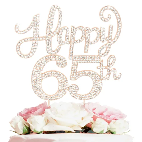 Miniatura 12 de LASKYER Decoración de feliz cumpleaños número 10, decoración de pastel de diamantes de imitación dorados de 10º cumpleaños – Letrero de metal