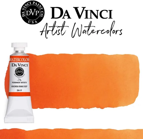 Miniatura 2 de DA VINCI PAINTS Pintura Acuarela Profesional para Artistas, Naranja Benzimida Profunda, 15mL Benzimida Naranja Profundo