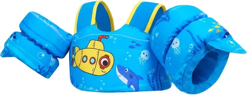 Miniatura 23 de Gogokids 2-in-1 Toddler Swim Vest Pool Floaties for Kids[CPC Certified & Remove Crotch Strap]Puddle Float Jumper 24-66 Pounds, Toddler Arm Floaties
