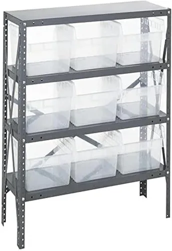 Miniatura 235 de Quantum QSBU-245BK Heavy Duty Shelving Unit with (7) Shelves and (24) QUS245 Black Bins for Garage Warehouse Storage Distribution 400 lb Load