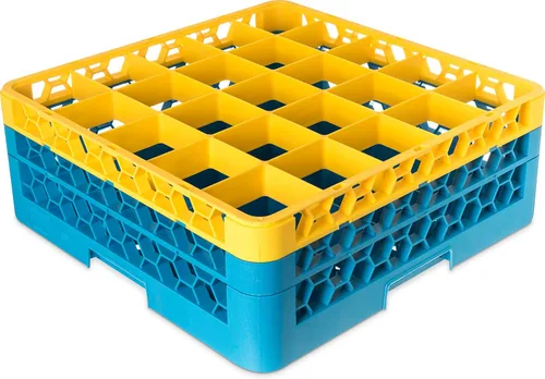 Miniatura 145 de Carlisle FoodService Products RG9-214 OptiClean Estante de vidrio con 9 compartimentos con 2 extensores, 7.12 pulgadas, polipropileno, azul