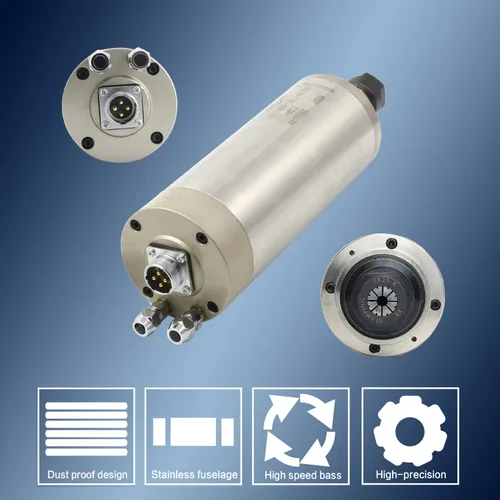 Miniatura 6 de RATTMMOTOR Motor de husillo CNC refrigerado por agua 2.2KW 220V Motor de husillo ER20 Collet 3.150 in Diámetro 8A 400HZ 24000RPM para fresadora CNC