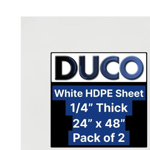 Miniatura 6 de Duco Hoja de polietileno de alta densidad de 1/2 pulgada de grosor, 6 x 12 pulgadas (1 unidad), protector de plástico HDPE blanco, hoja de plástico