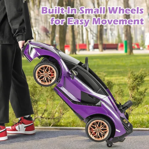 Miniatura 9 de INFANS Lamborghini Sian - Auto de paseo para niños con licencia de 12 V, con control remoto para padres, suspensión de resorte, reproductor de MP3