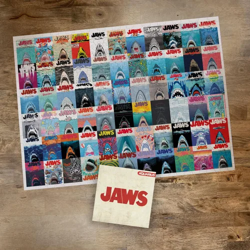 Miniatura 4 de Aquarius Jaws - Rompecabezas de 500 piezas para adultos y adolescentes, arte cinematográfico del 50 aniversario, mercancía coleccionable de 14 x 19