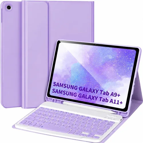 Miniatura 8 de Funda de teclado para Samsung Galaxy Tab A9+/Plus de 11 pulgadas 2023 (SM-X210/X216/X218), funda con teclado para Samsung Tab A9+ con soporte para S
