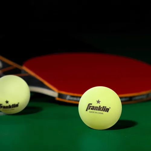 Miniatura 9 de Franklin Sports Pelotas de ping pong que brillan en la oscuridad, tamaño oficial + peso de 1.575 pulgadas, pelotas de ping pong de una estrella que