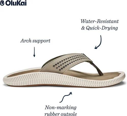 Miniatura 4 de OLUKAI Ulele - Sandalias de playa para hombre, secado rápido, resistentes al agua