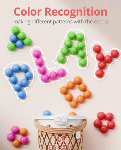 Miniatura 4 de JoyCat Juego de actividades de aprendizaje preescolar para helados, conteo y clasificación de colores, juguetes apilables para niños de 3 a 5 años