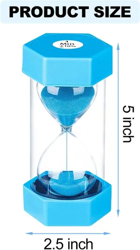 Miniatura 3 de SuLiao Temporizador de Arena de 30 Minutos: Reloj de Arena de Plástico de 30 Minutos, Extra Azul, Reloj de Arena Unificado, Temporizador de Arena