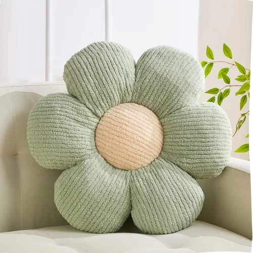 Miniatura 7 de XIAIJIA Cojín con forma de flor, almohada con diseño de flores y margaritas decorativa, cojín para cama, cojín de suelo, cojín suave para asiento