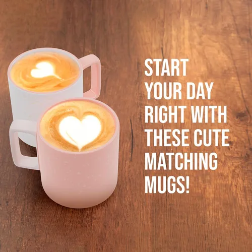 Miniatura 5 de American Atelier Tazas de café apilables de 14 onzas, juego de 2 tazas de cerámica de 5 pulgadas con asas, vasos que ahorran espacio para café, té