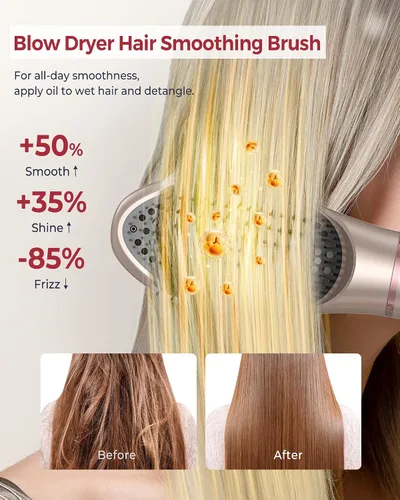 Miniatura 6 de UKLISS - Estilizador de cabello de aire caliente 6 en 1 con secador de pelo de alta velocidad de 110,000 rpm, cepillo de secado automático redondo